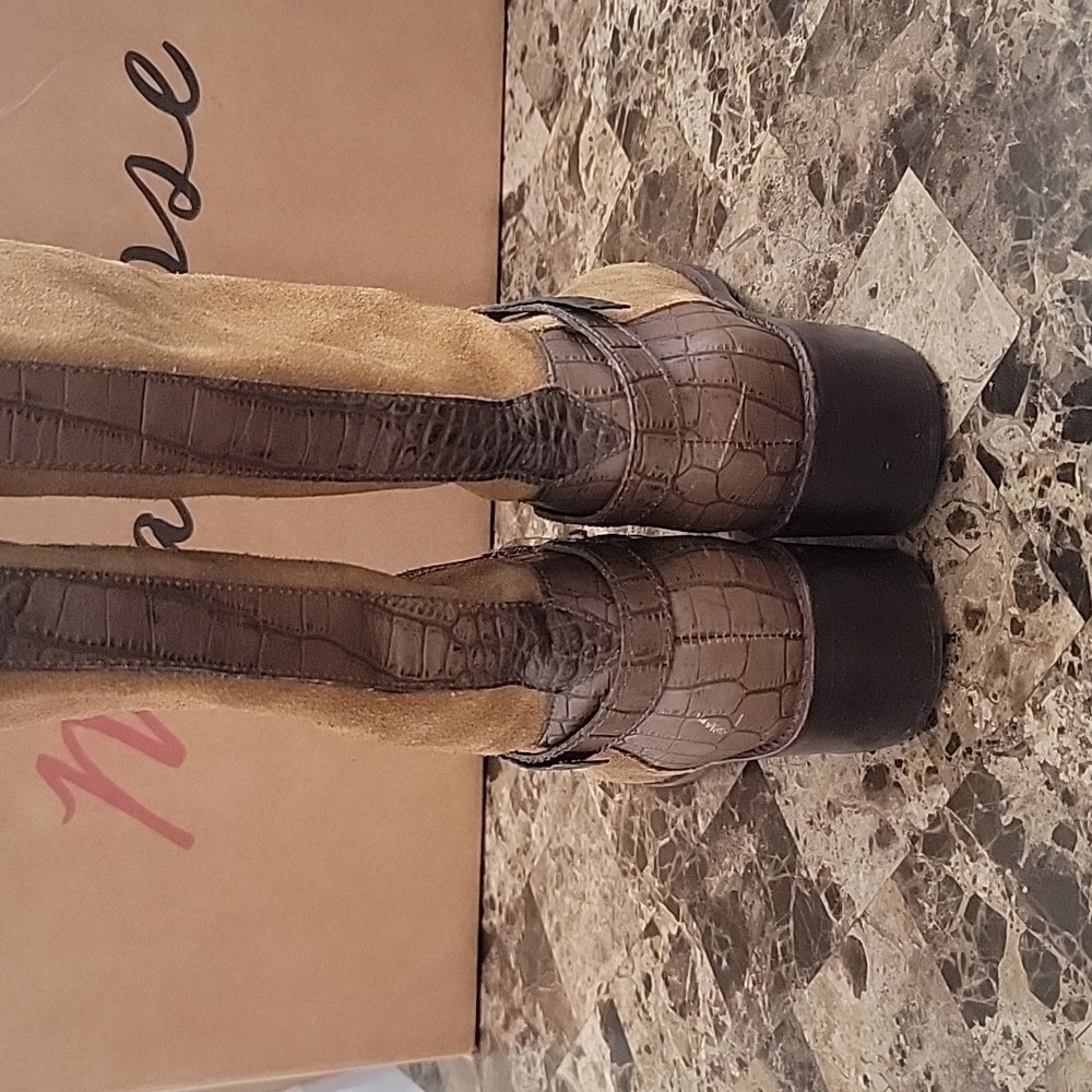 Matisse woman's NOLA US 7.5 knee high Brown Suede Leather Side zip Riding Boots - Picture 3 of 9